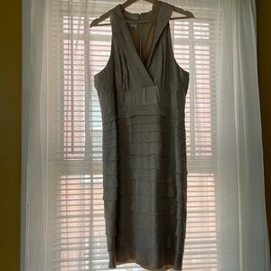 London style Dress size 16, gold color, Danny & Nicole veil 3/4 sweater